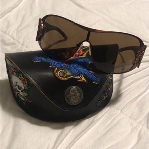 Ed Hardy Sunglasses and Hard Case